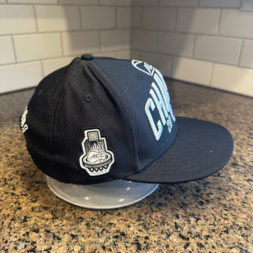 Duke Hat New Era 9FIFTY Men's Adjustable Black 2019 ACC Champs Basketball Cap - Picture 2 of 6